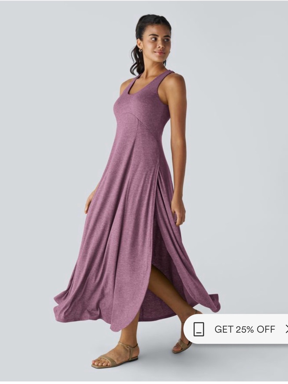 HALARA Sleeveless Maxi Dress in Mauve Purple